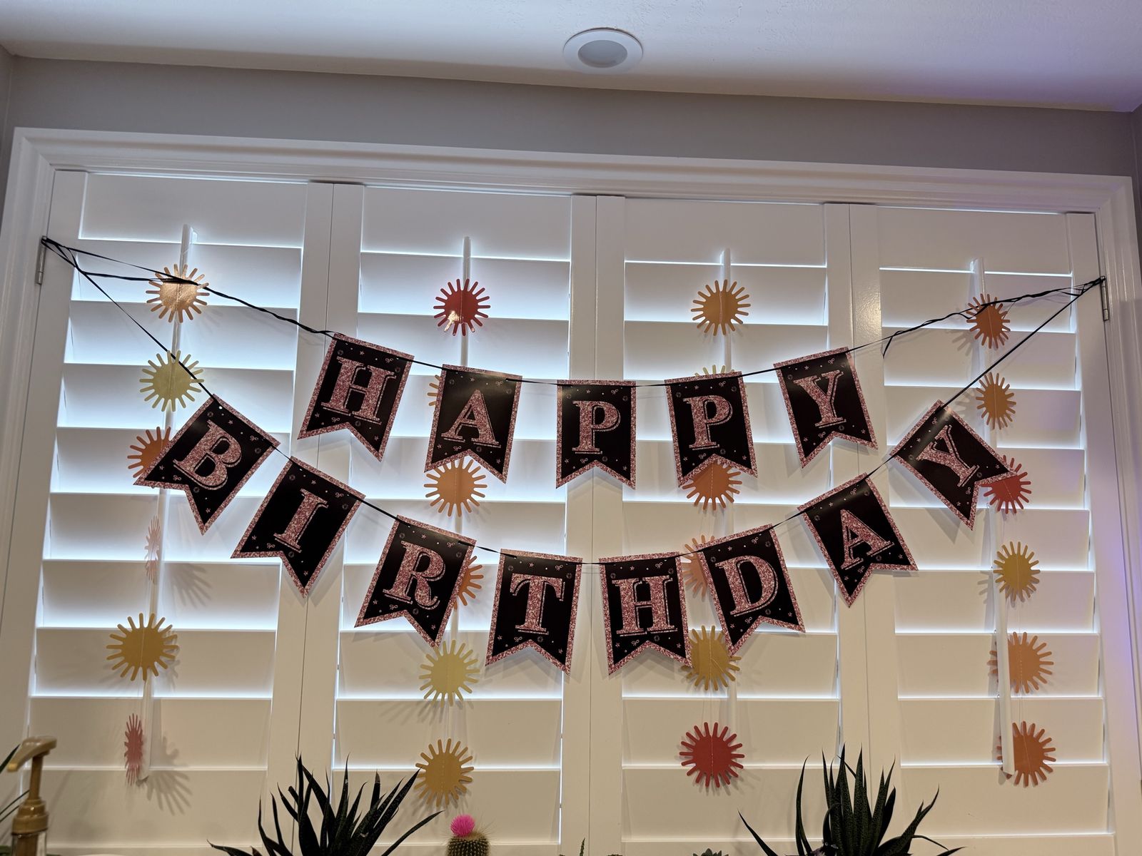 Sweet 16 birthday decorations rose gold and black 
