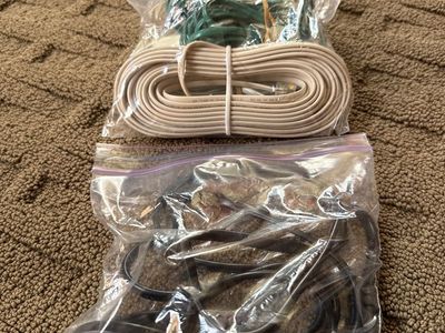 Assorted Computer & Phone Cables - Power Cords, Ethernet, and Phone Lines