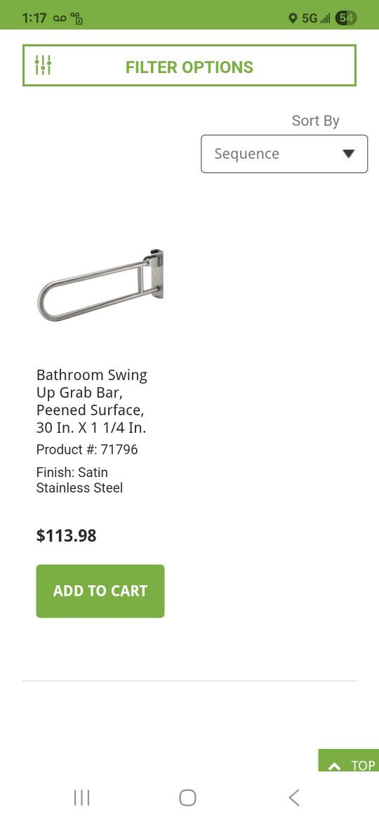 New swing up bathroom grab bar