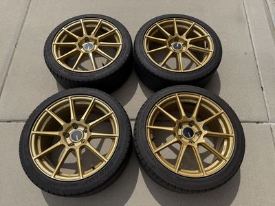 18" Enkei TS-10 Gold Wheels (5x114.3) w/ Dunlop Sport Maxx Tires