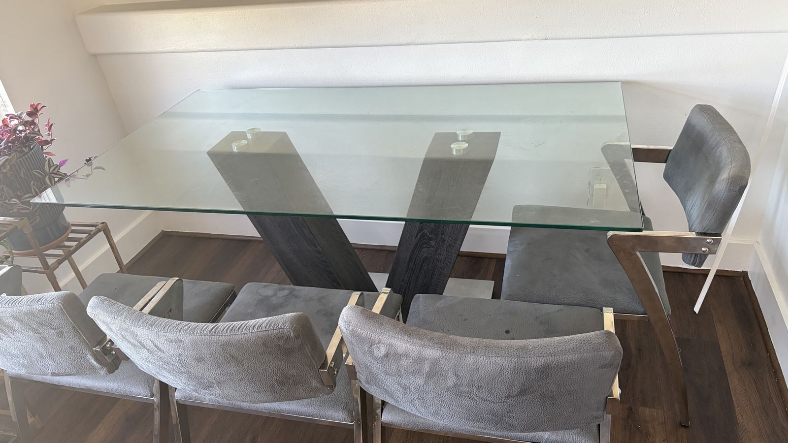 Glass Top Dining Table with 4 chairs