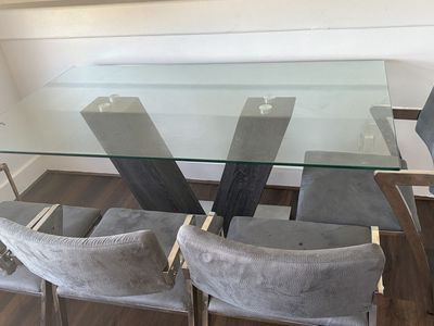 Glass Top Dining Table with 4 chairs