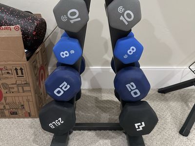 Embark/CAP Barbell Dumbbell Set w/ Rack - 6, 8, 10, 20, 25lb Pairs