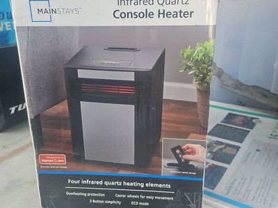 Mainstays Infrared Quartz Console Heater with Remote & Caster Wheels