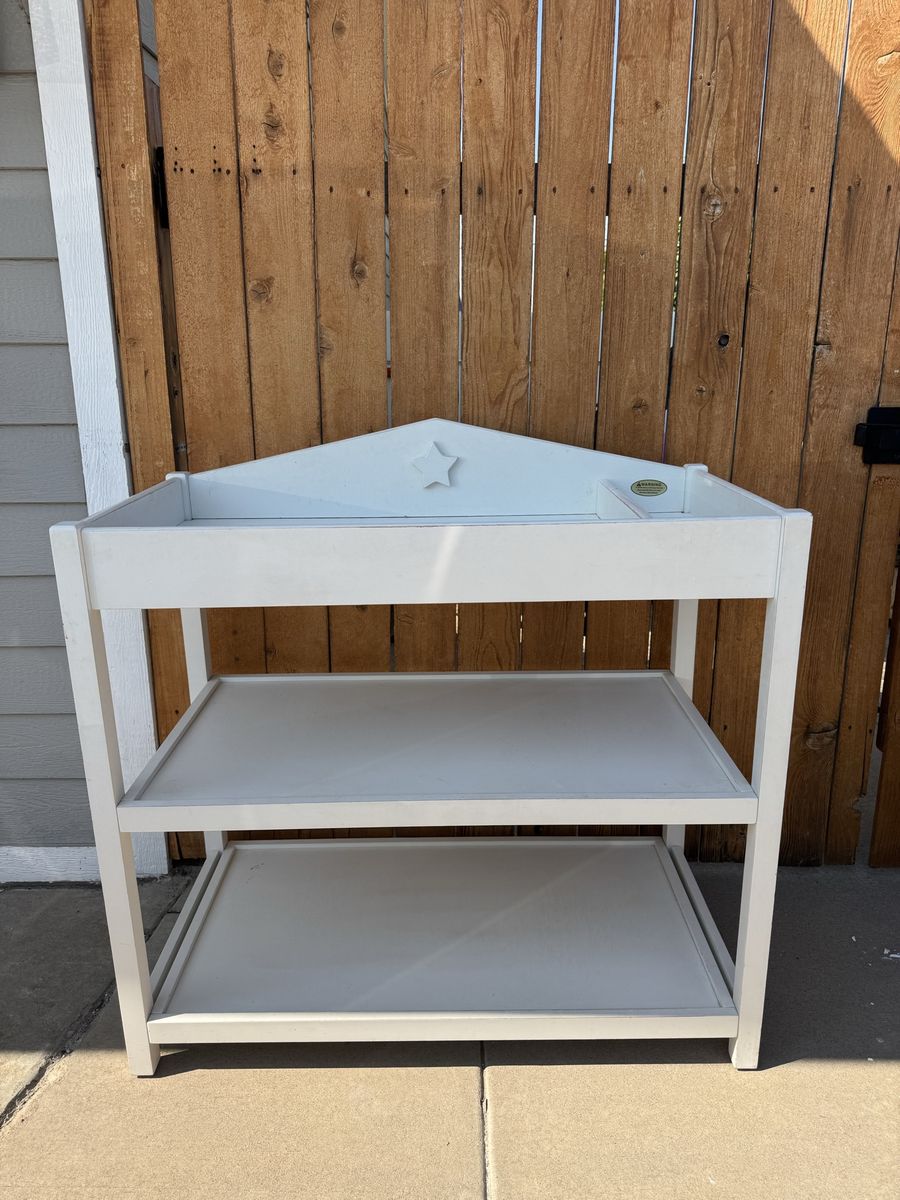 White Wooden Baby Changing Table