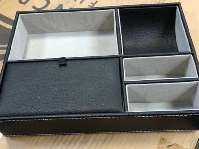 New FAUX LEATHER JEWELRY BOX SIZE 7X10 for rings, glasses, watches, jewelry Etc.