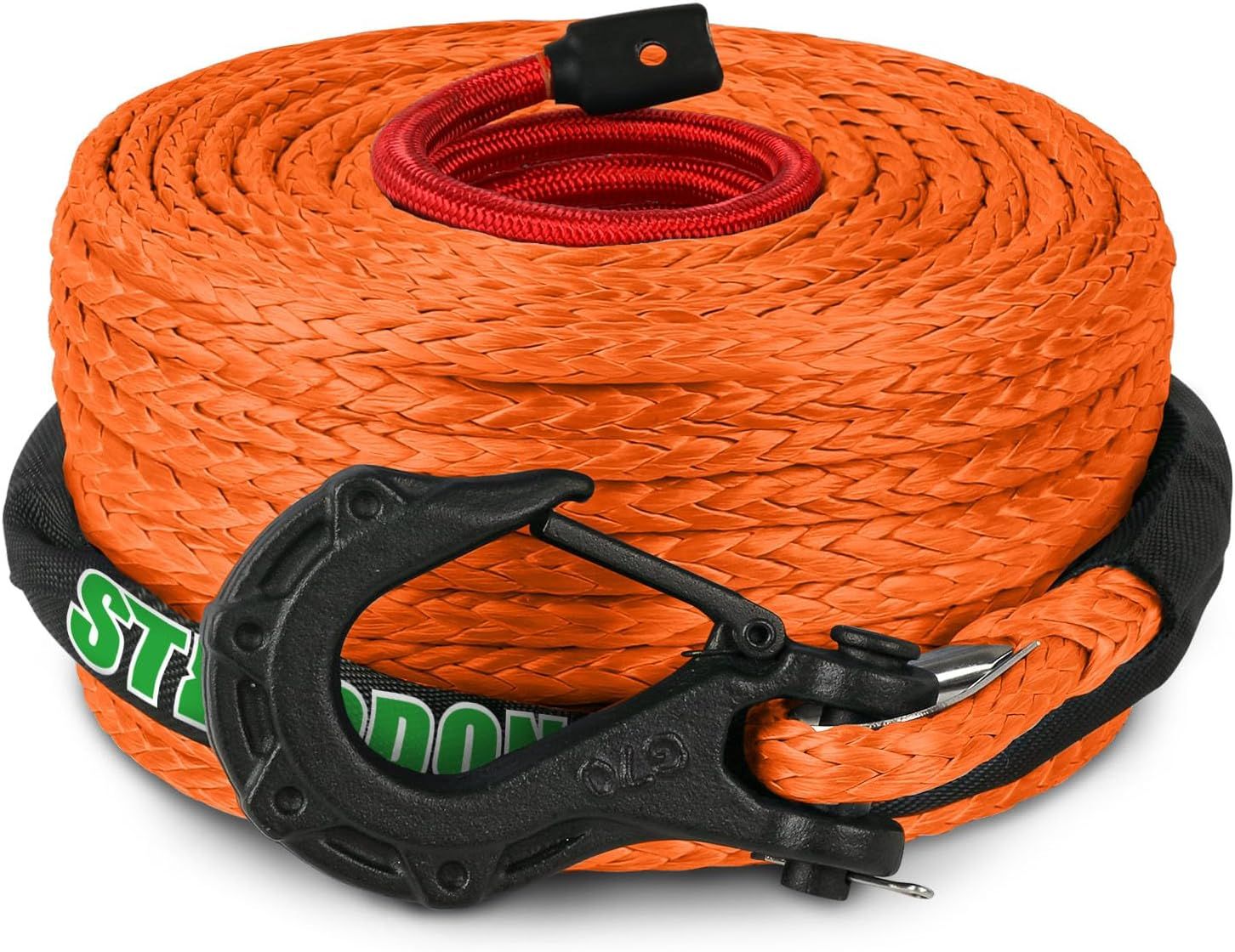 NEW 3/8" x 60ft Synthetic Winch Rope 19,854lbs Dyneema Winch Cable Line with Hook and Sleeve