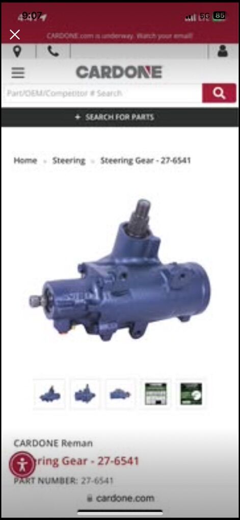 New Reman Ford Mercury Steering Box