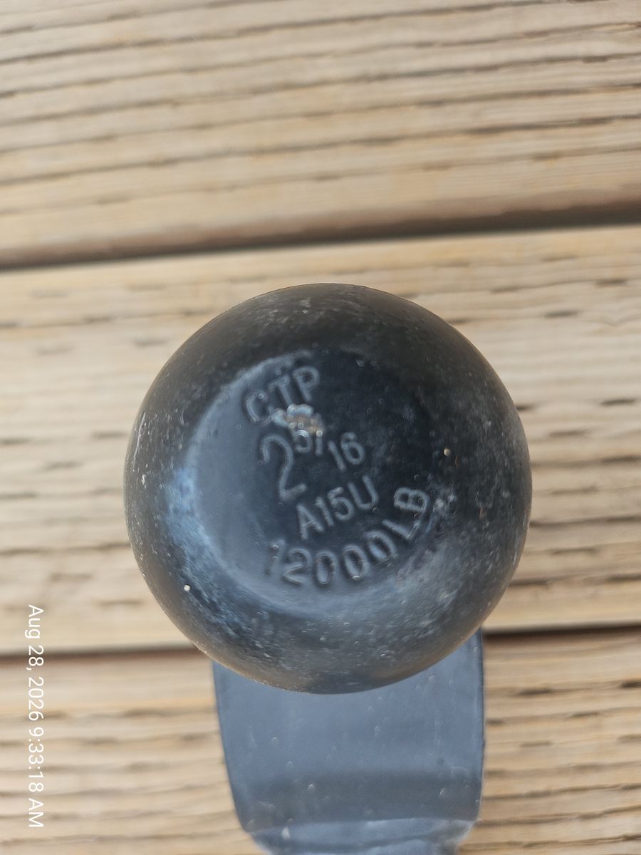 Used standard towing hitch for a 2” receiver using a CTP 2-5/16" Trailer Hitch Mount Ball 12000 lb Capacity