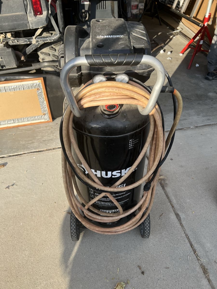 Husky 175 PSI Air Compressor - Industrial Grade with Longer Run Time & Quiet Operation