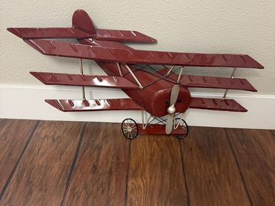 Red metal triplane decor