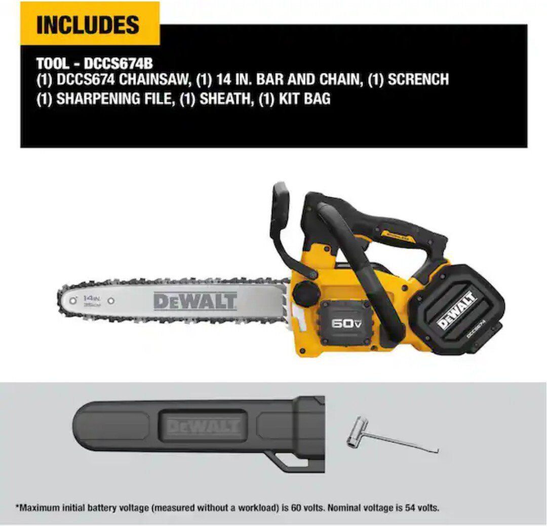 NEW DeWalt 14in Top Handle FlexVolt Chainsaw