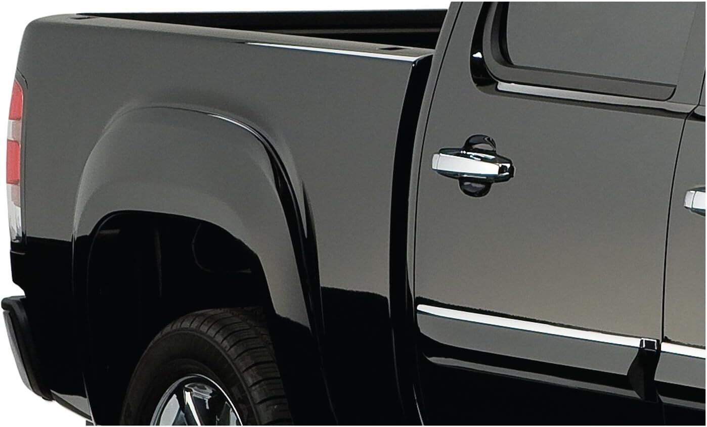 Bushwacker 40082-02 Black OE-Style Smooth Finish Rear Fender Flares for 2007-2013 Sierra 1500; 2007-2014 Sierra 2500 HD