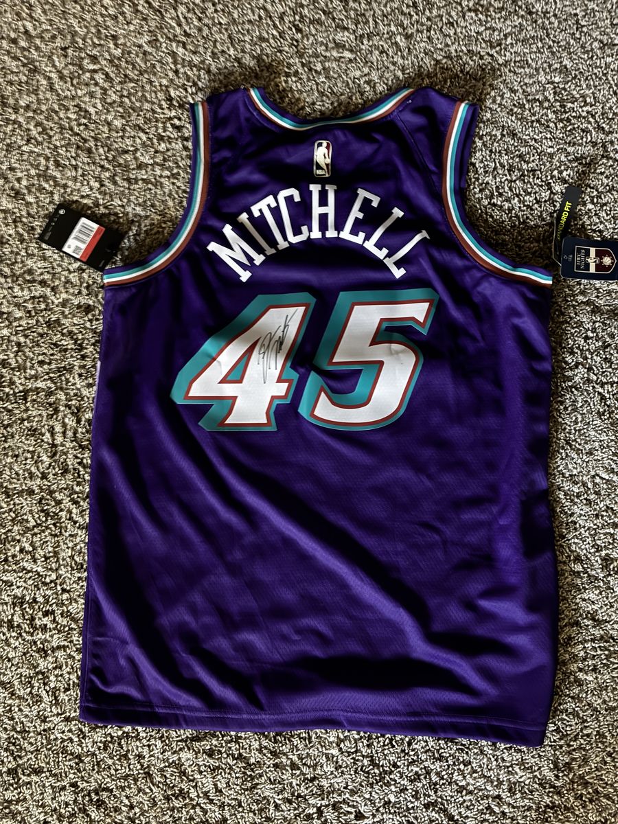 Donovan Mitchell Utah Jazz Autographed Purple Jersey Size L