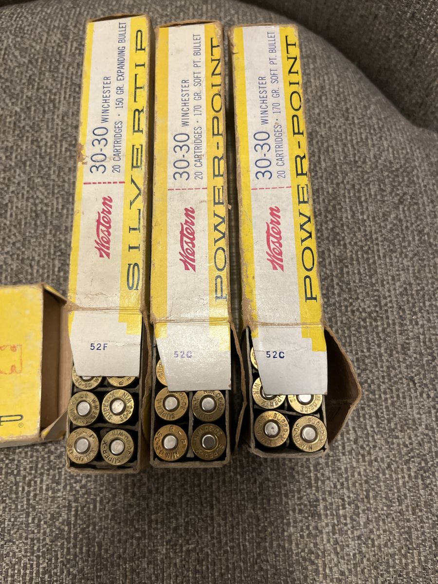 Western Winchester 30-30 Silvertip & Power-Point Ammunition - 20 Cartridges Each, 150/170 Grain