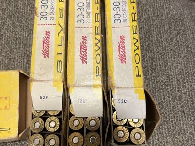 Western Winchester 30-30 Silvertip & Power-Point Ammunition - 20 Cartridges Each, 150/170 Grain