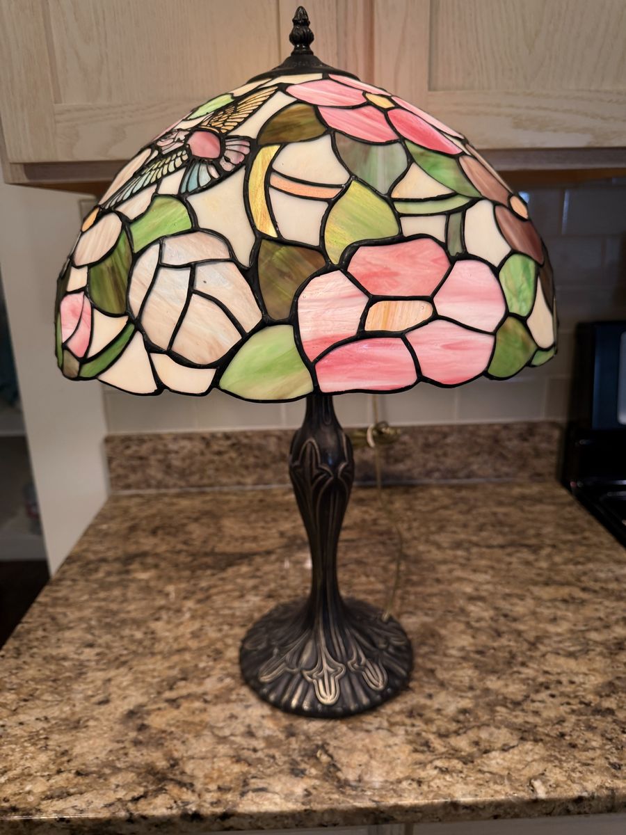 Stained Glass Table Lamp Floral 24 inches tall