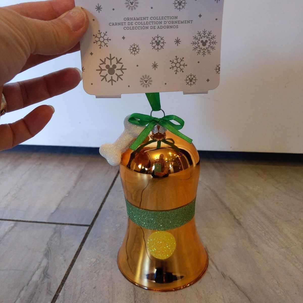 Disney Pluto Bell Christmas Ornament Glass