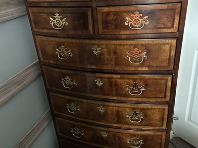 Henredon Burled Aston Court High 9 Drawer Dresser