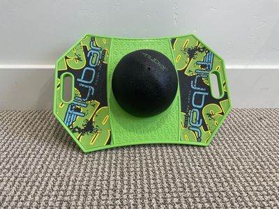 Flybar Pogo Ball Trick Board with Grip Handles - Green/Black Balance Training Toy