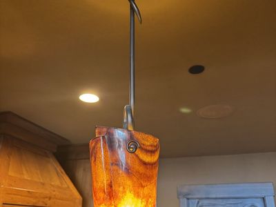 Pendant lights (2) with handcraft resin shade