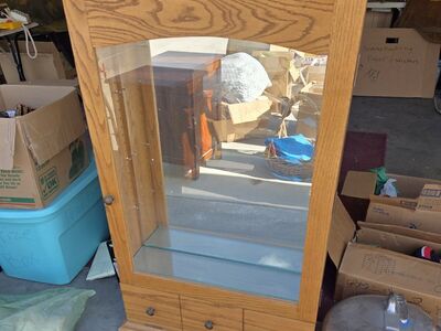 Curio Cabinet. Glass and mirror 29" w