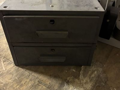 Vintage Industrial Steel 2-Drawer Filing Cabinet - Gray Metal Storage Box