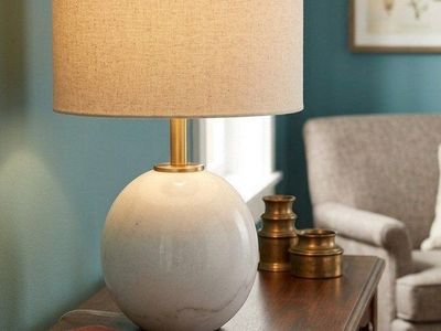 White Marble Sphere Table Lamp
