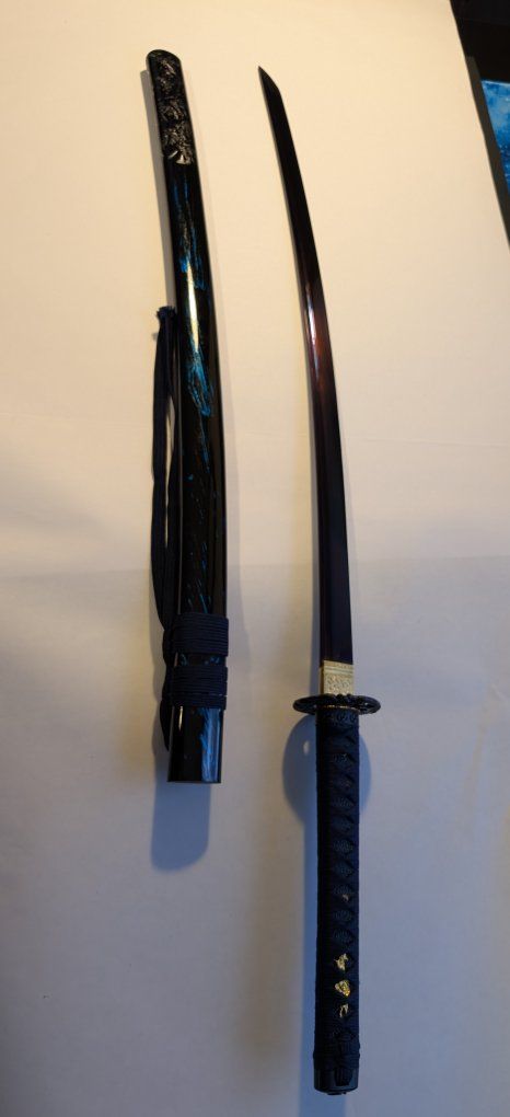Katana Sword with Dark Blue/Purple Blade