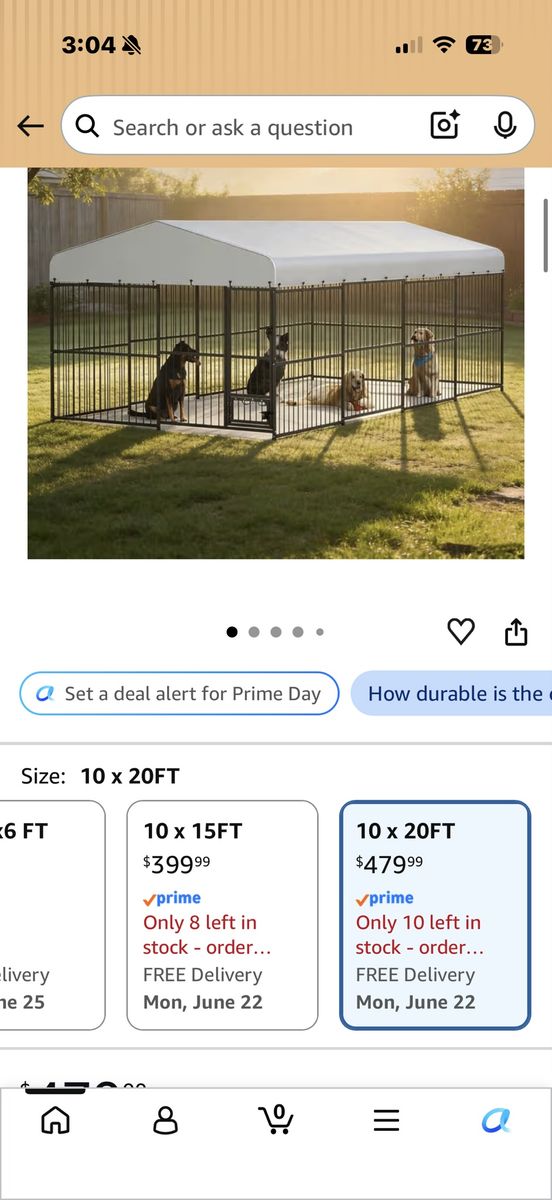 Garvee 10x20 dog kennel run
