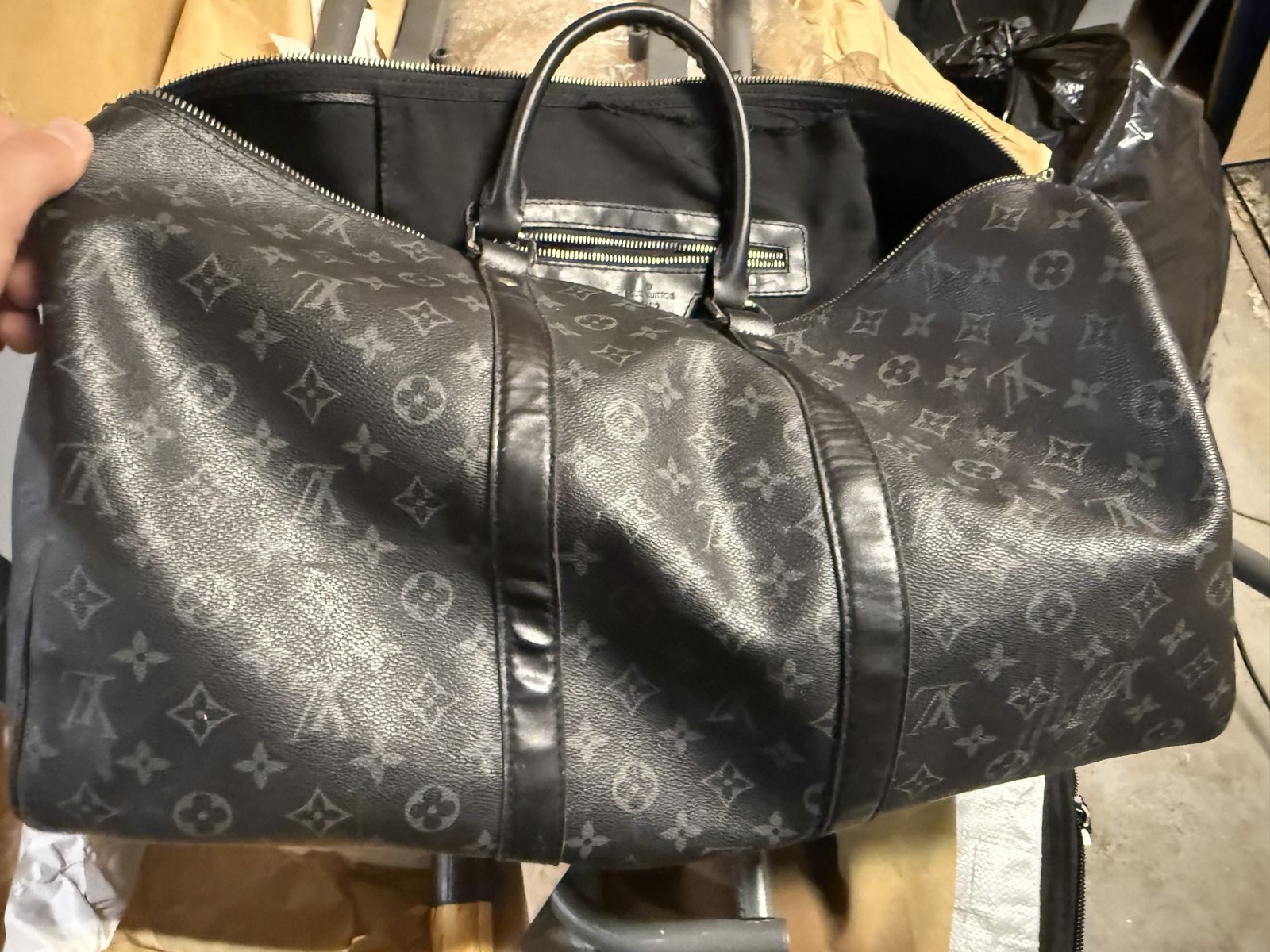 Louis Vuitton Keepall Bandoulière 50 Monogram Eclipse Duffel Bag- Authentic! $500 OBO!
