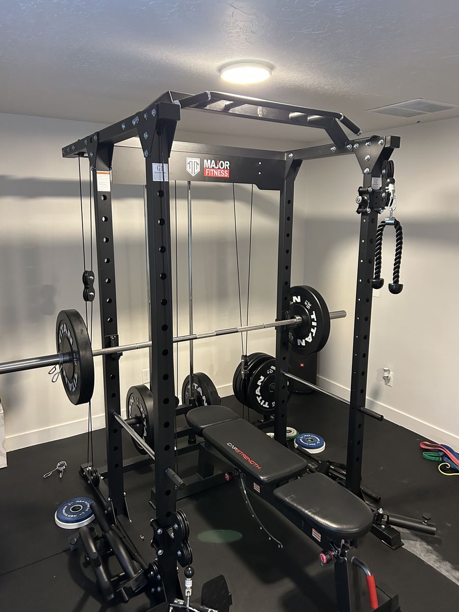 Complete Home Gym - Squat Rack, Plates, Treadmill