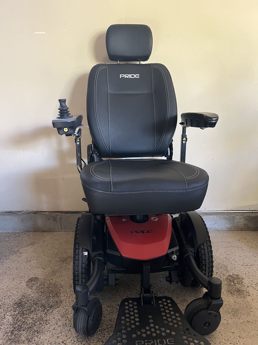 Pride Mobility Jazzy EVO 613Li Power Wheelchair - Red, 6-Wheel Drive, Lithium Battery