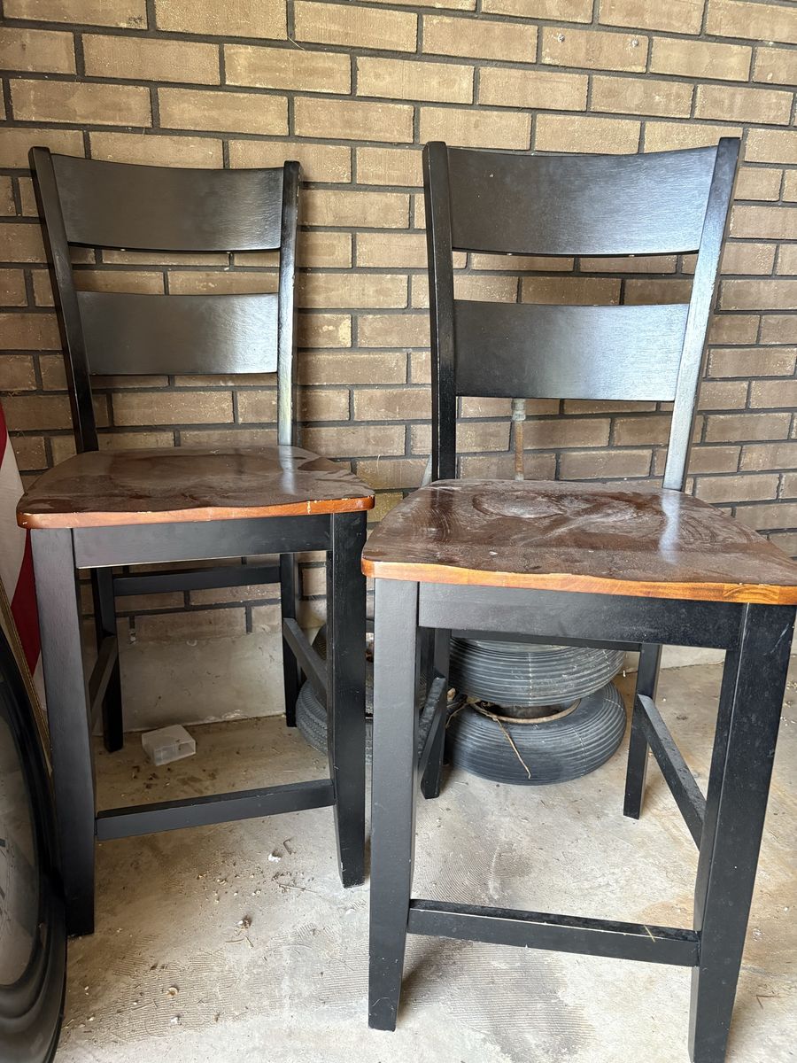 Set of 2 Wood Counter-Height Bar Stools – $75 OBO