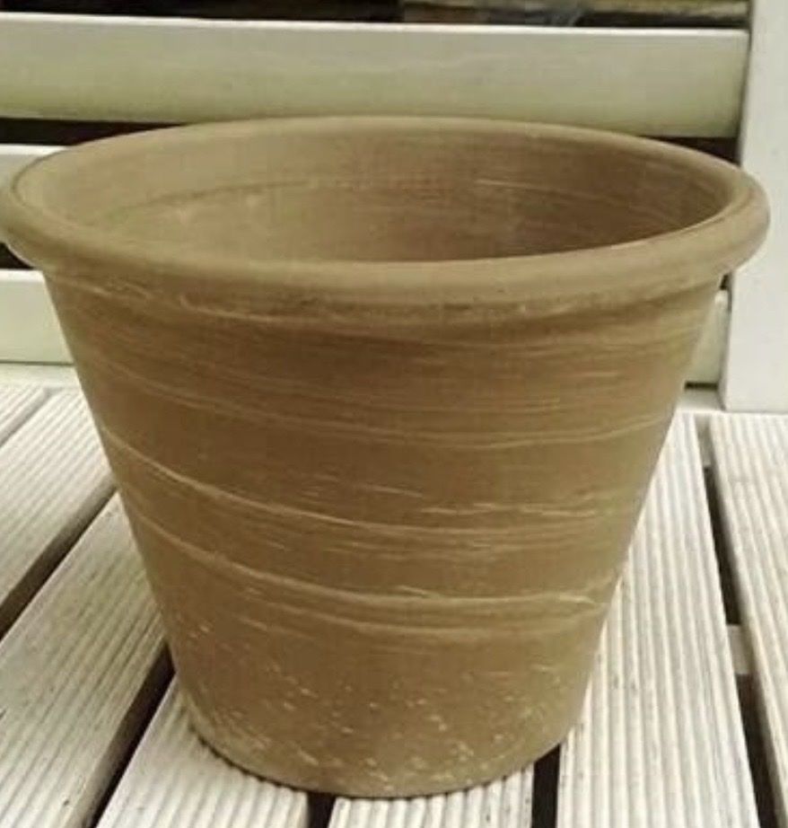 New Gray Terracotta Planter 8" X 6" With Saucer