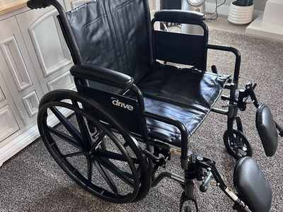 Drive Black Wheelchair with Detachable Footrests, Adjustable Height