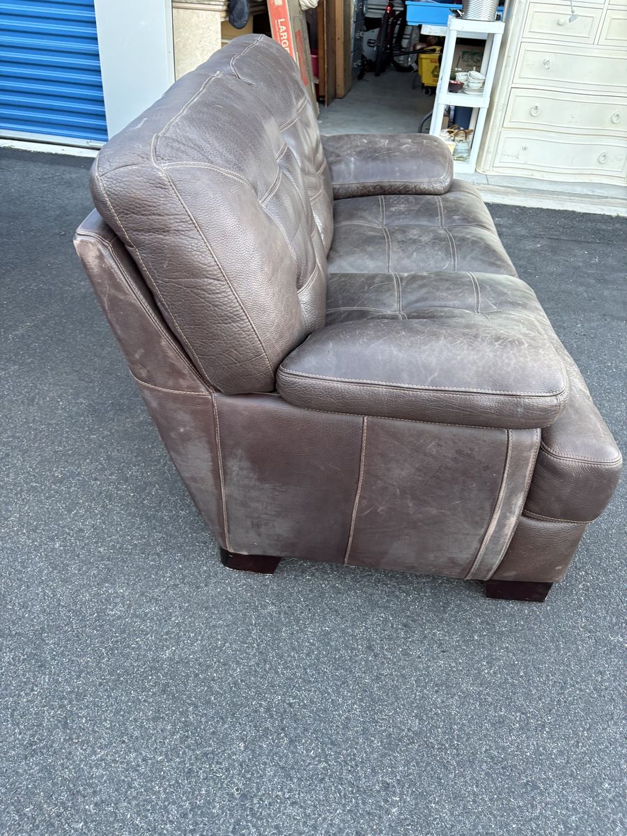 *Leather loveseat*