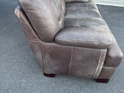 *Leather loveseat*
