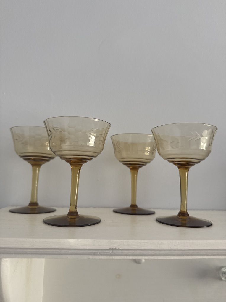Antique Amber Stemware