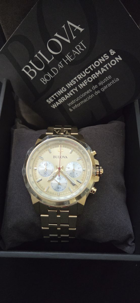 Bulova Gold Chronograph Watch - NEW in Box w/ Tag - $185