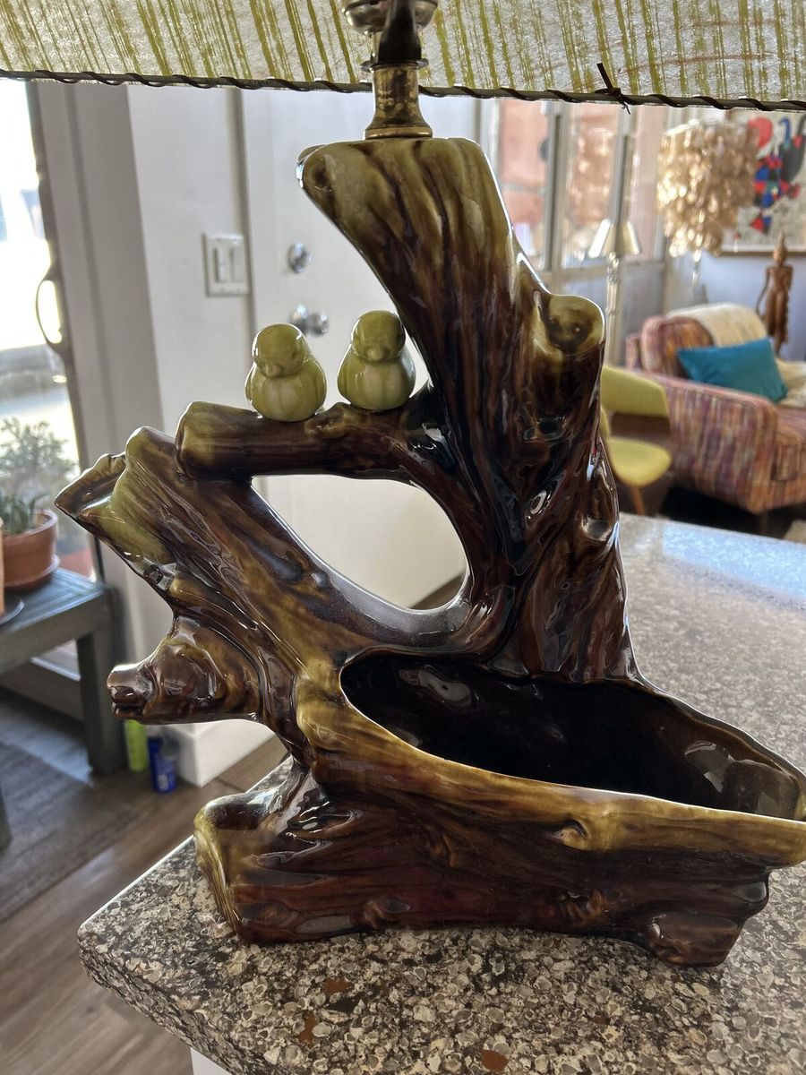 Vintage Phil-Mar Ceramic Lamp Planter with Birds