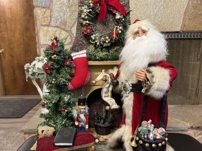Karen Didion Signature Collection Come Home For Christmas Fireplace Santa Display Figurine