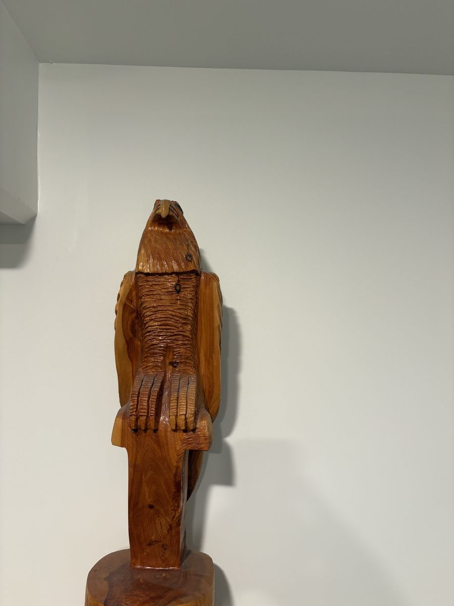 Hand carved wood eagle