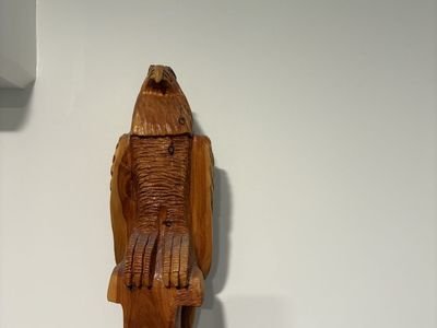 Hand carved wood eagle