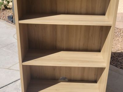 Light Brown Wood 3-Shelf Bookcase - Versatile Storage Unit