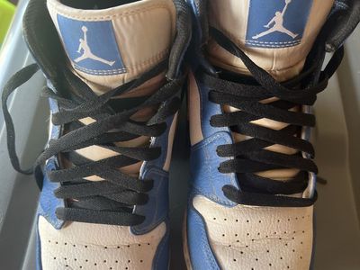 Air Jordan 1 Mid Football Cleats Blue White US Men Size 8.5 (FJ6805-104)