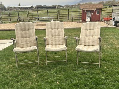 Three Super Nice Padded Patio Chairs