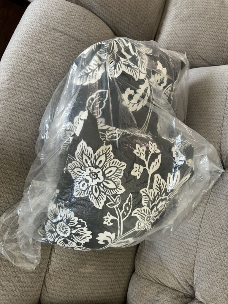 2  15"x15"  Black with White Flower Throw Pillow