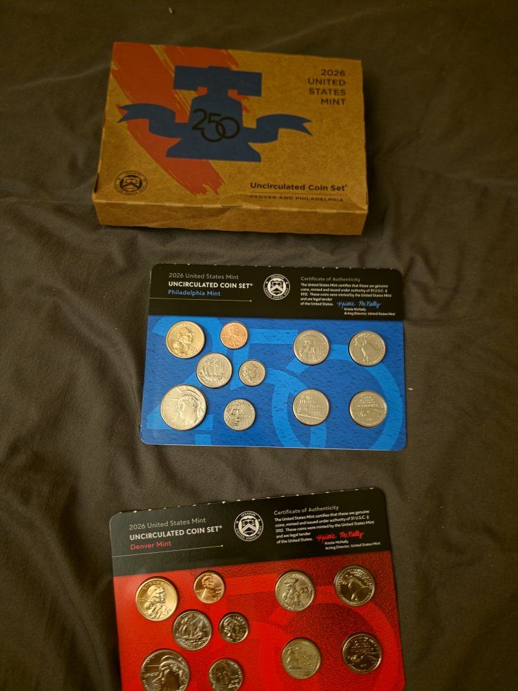 2026 United States Mint 250th Anniversary Uncirculated Coin Set - Denver & Philadelphia Mints