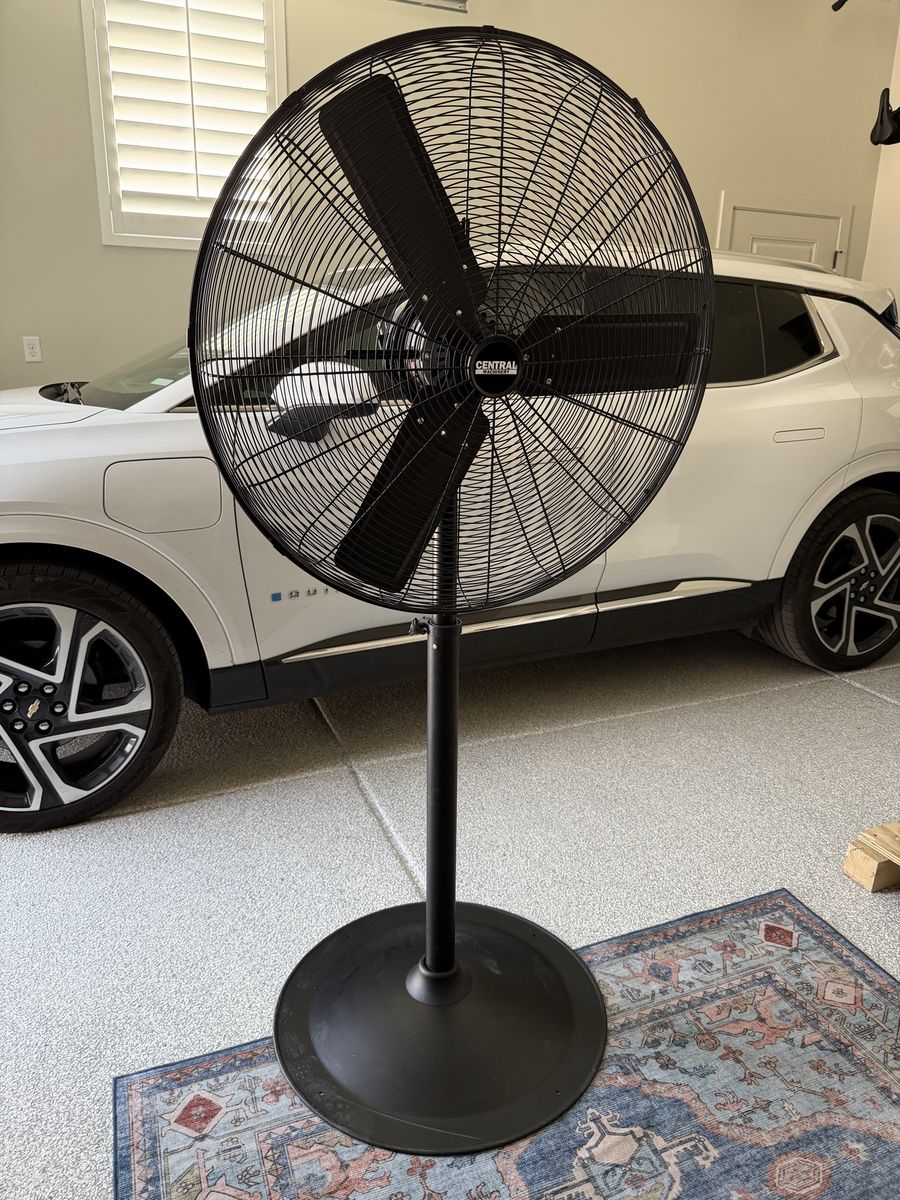 30 Central Machinery Industrial Pedestal Fan Black